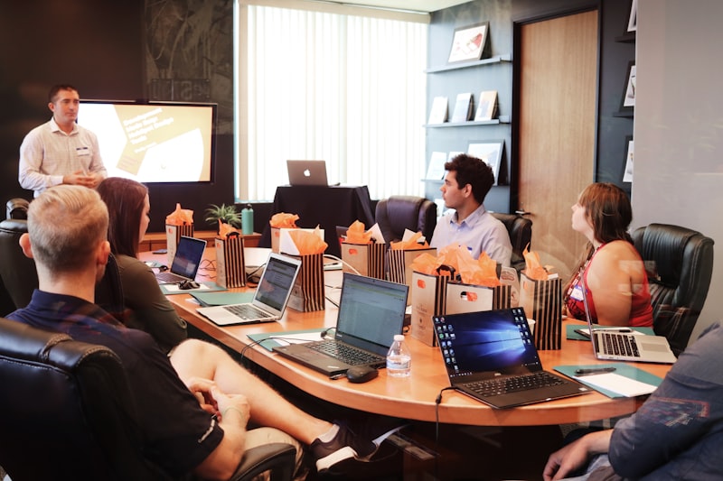 Modern accounting office workspace